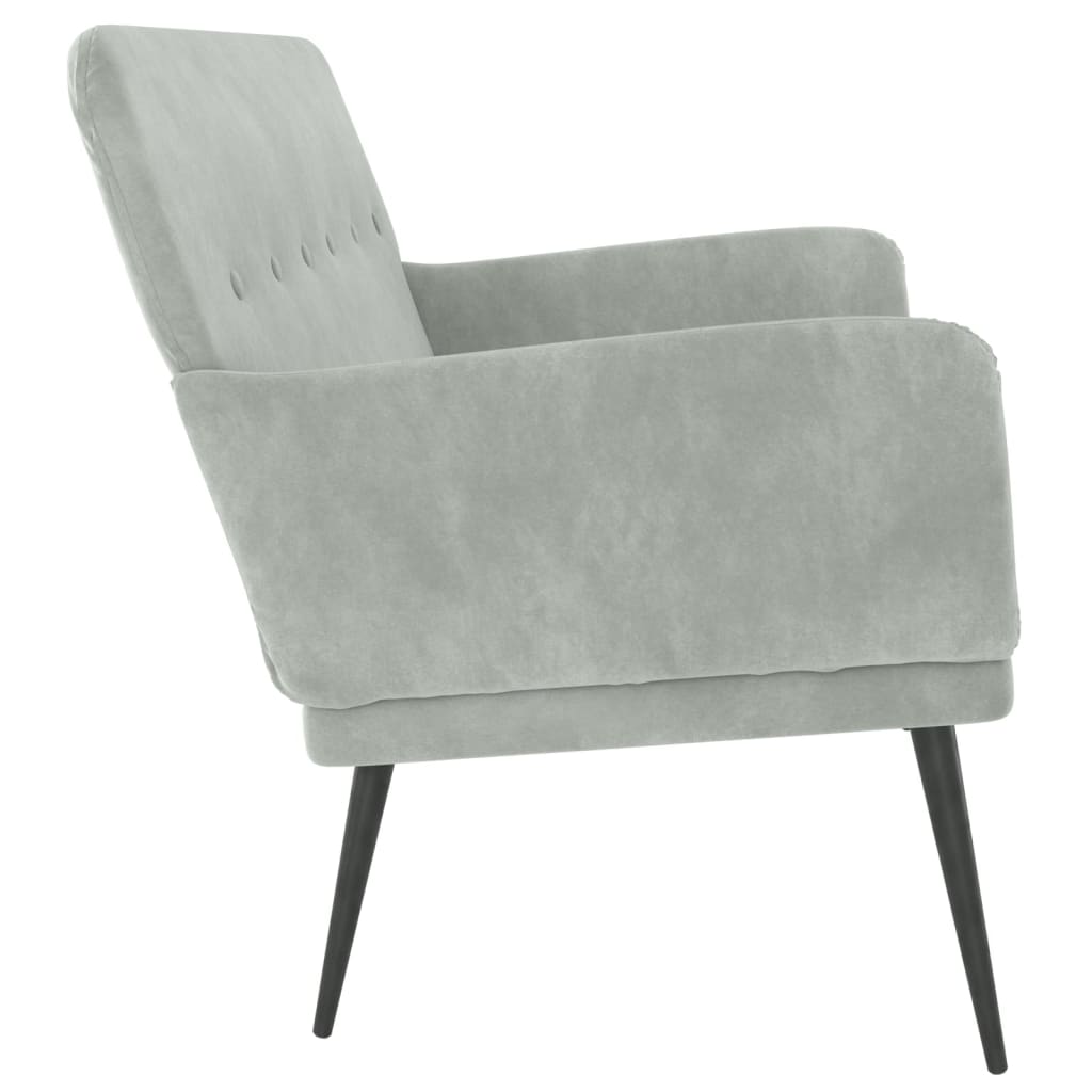 bænk 108x79x79 cm velour lysegrå