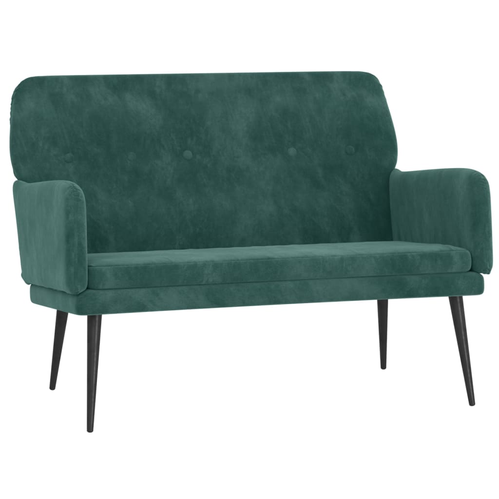 bænk 108x79x79 cm fløjl mørkegrøn