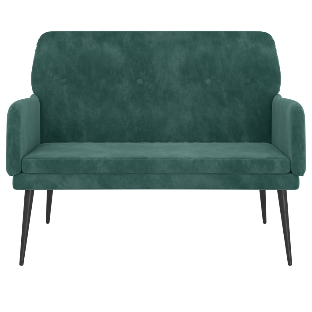 bænk 108x79x79 cm fløjl mørkegrøn