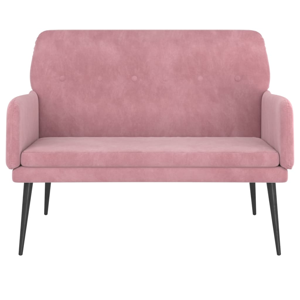 bænk 108x79x79 cm velour lyserød