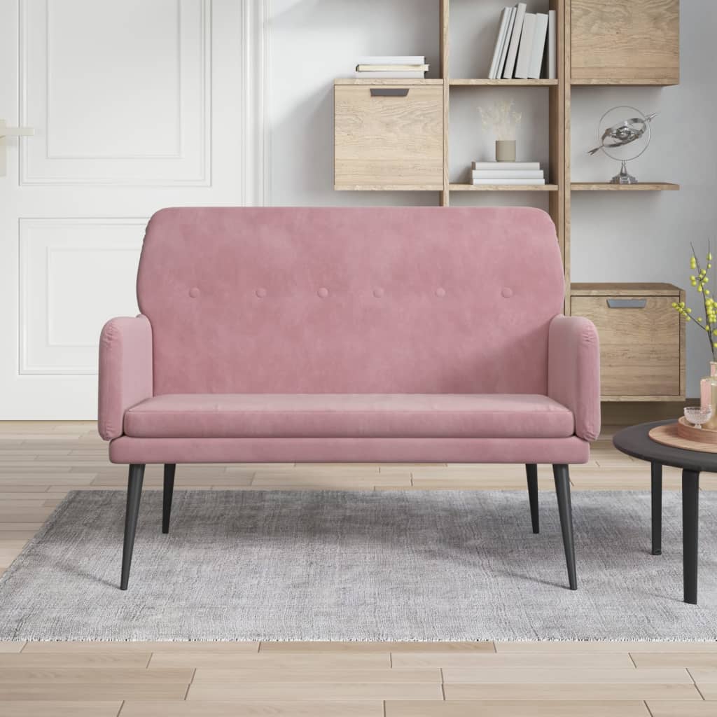 bænk 108x79x79 cm velour lyserød