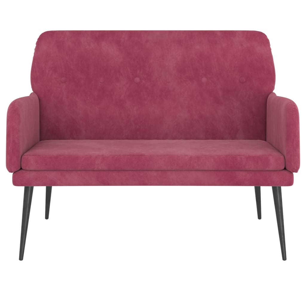 bænk 108x79x79 cm velour vinrød