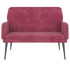 bænk 108x79x79 cm velour vinrød