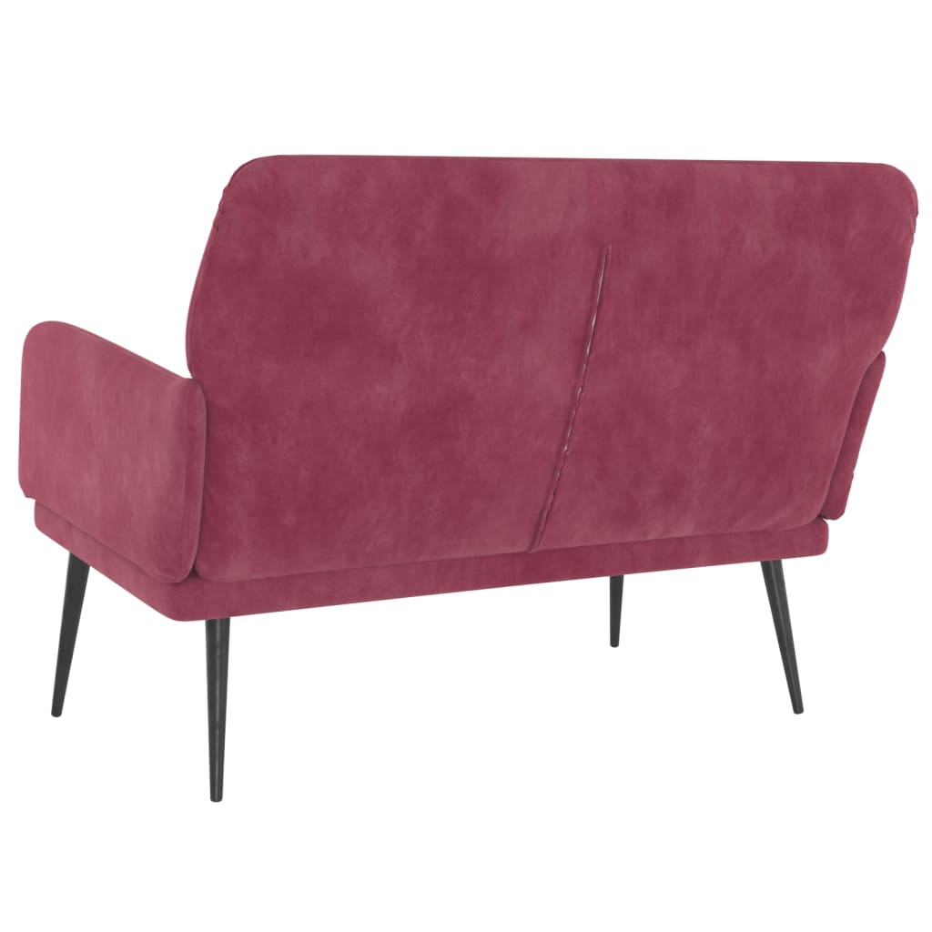 bænk 108x79x79 cm velour vinrød