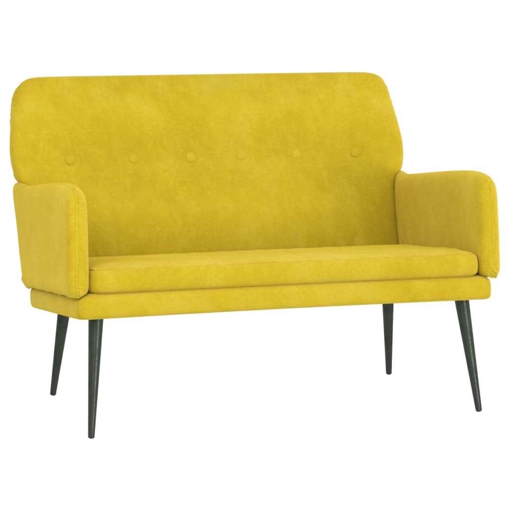 bænk 108x79x79 cm velour gul