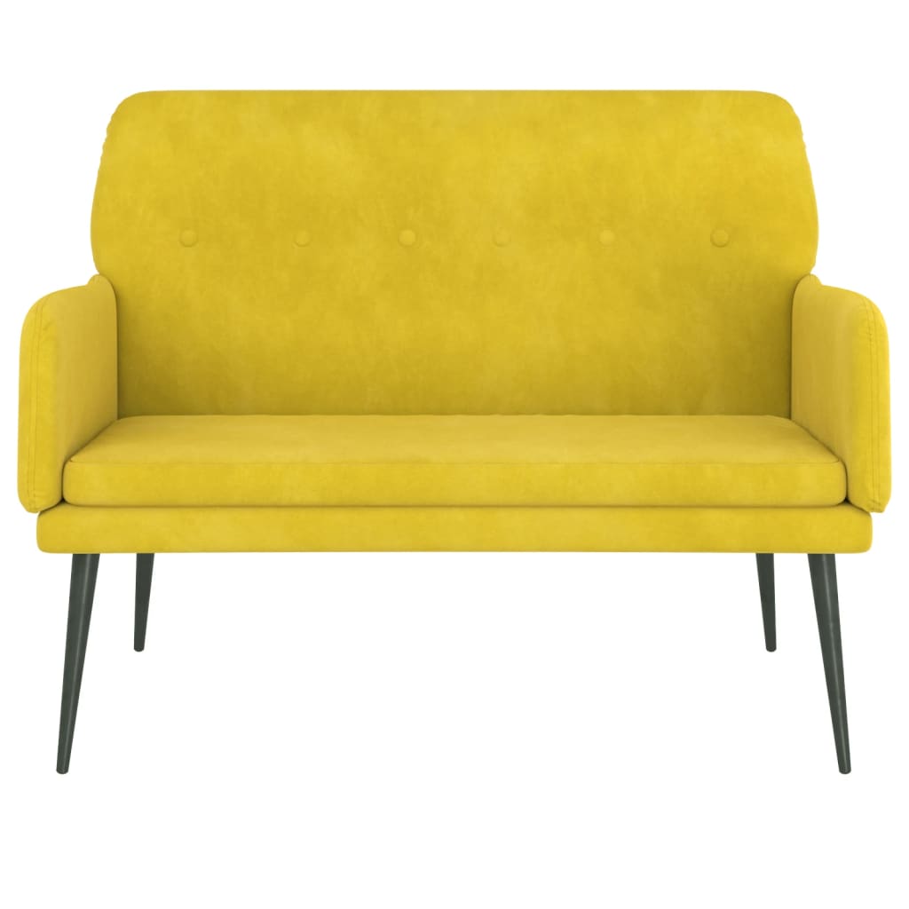 bænk 108x79x79 cm velour gul