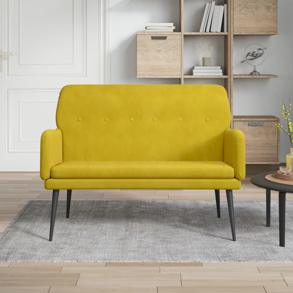 bænk 108x79x79 cm velour gul