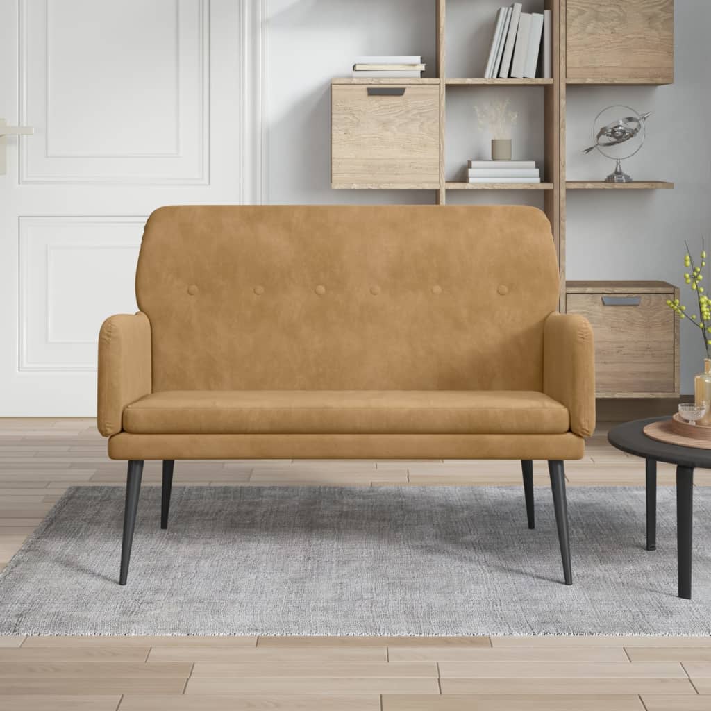 bænk 108x79x79 cm velour brun