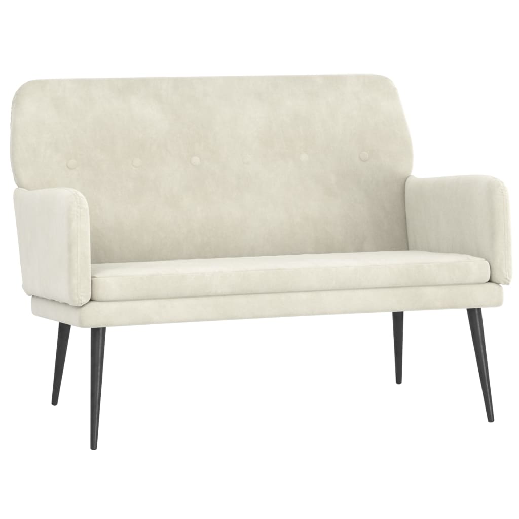 bænk 108x79x79 cm velour cremefarvet