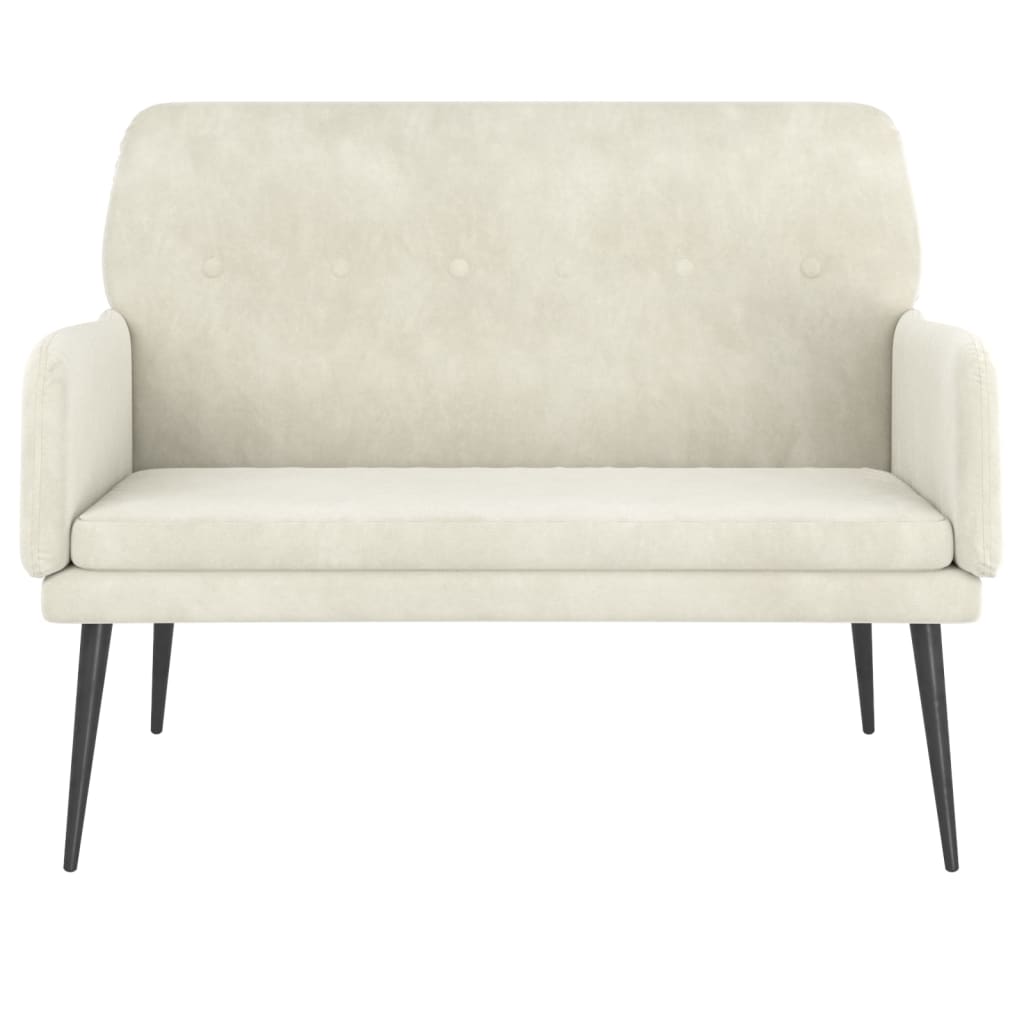 bænk 108x79x79 cm velour cremefarvet