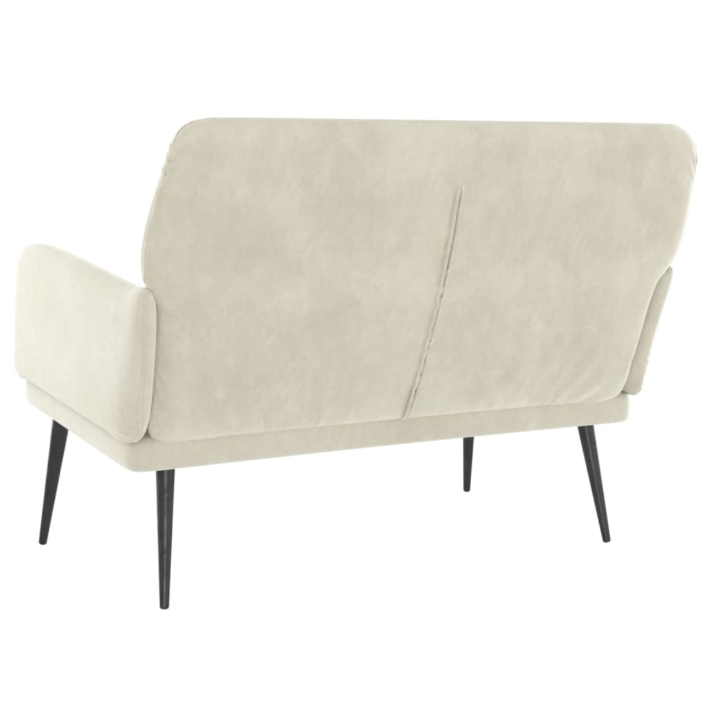 bænk 108x79x79 cm velour cremefarvet