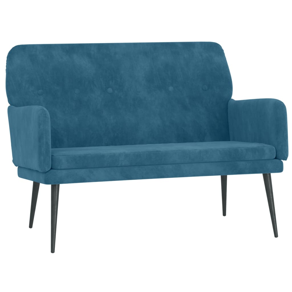 bænk 108x79x79 cm velour blå