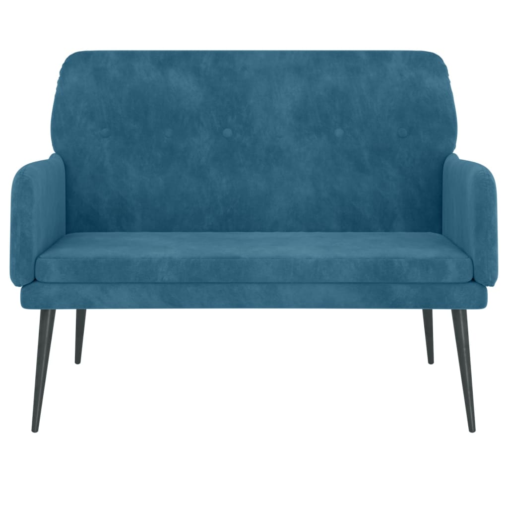 bænk 108x79x79 cm velour blå