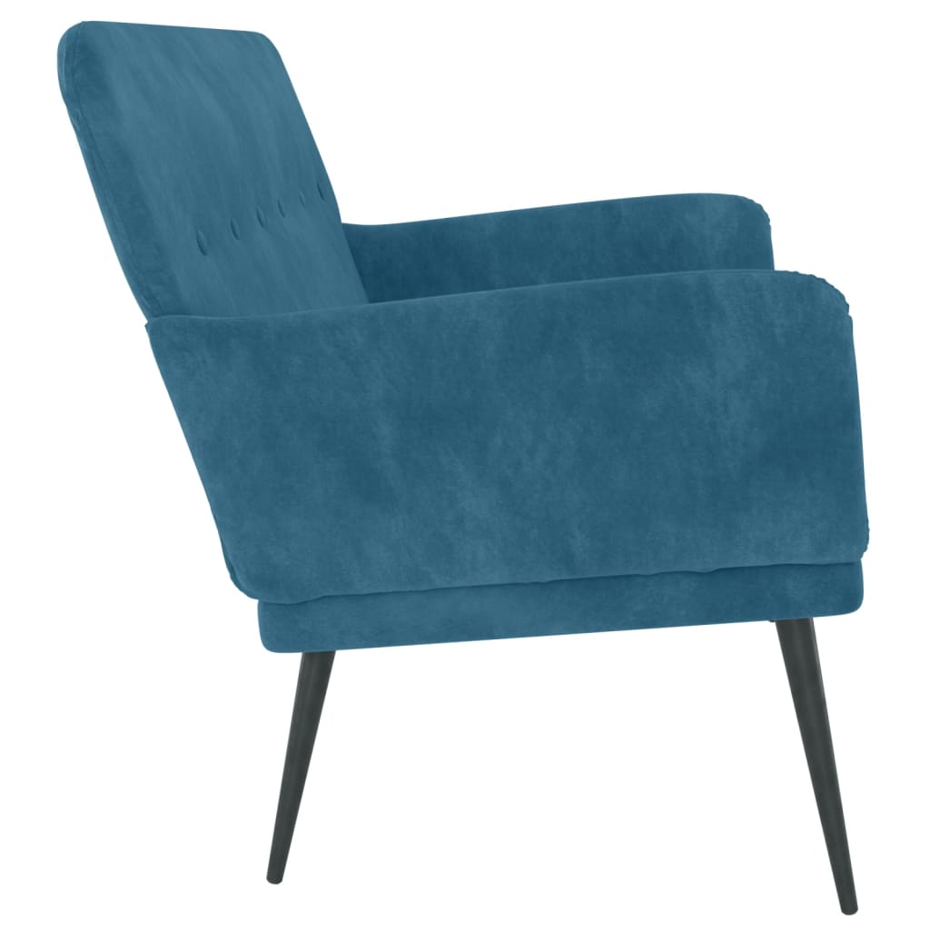 bænk 108x79x79 cm velour blå