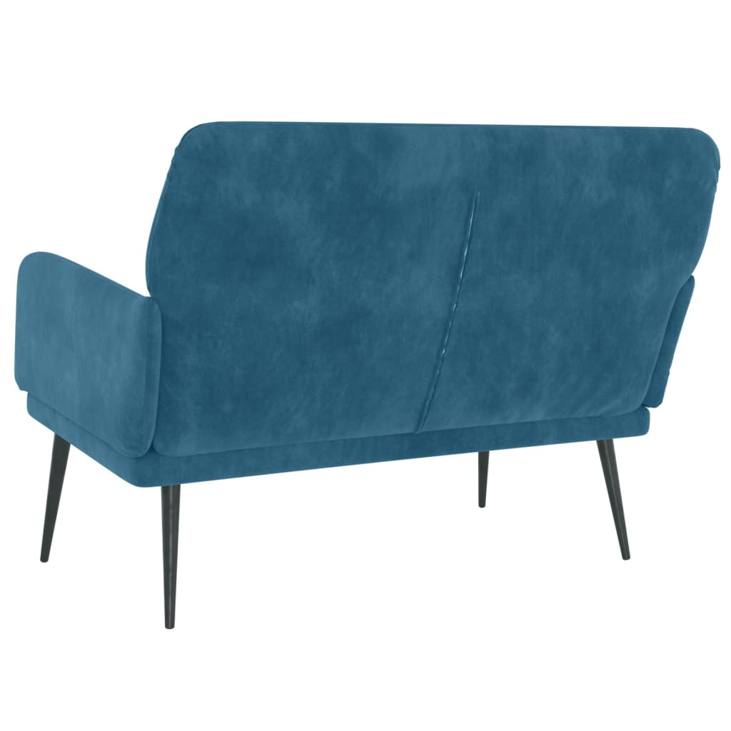 bænk 108x79x79 cm velour blå