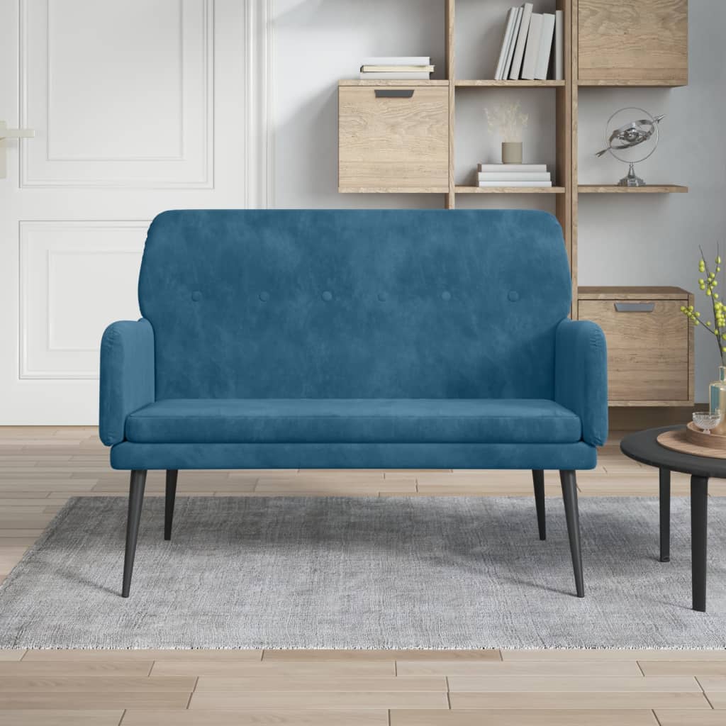 bænk 108x79x79 cm velour blå