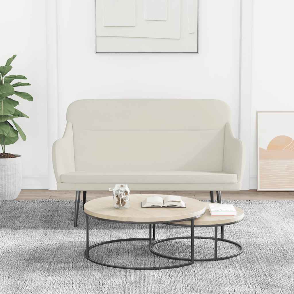 bænk 110x76x80 cm velour cremefarvet