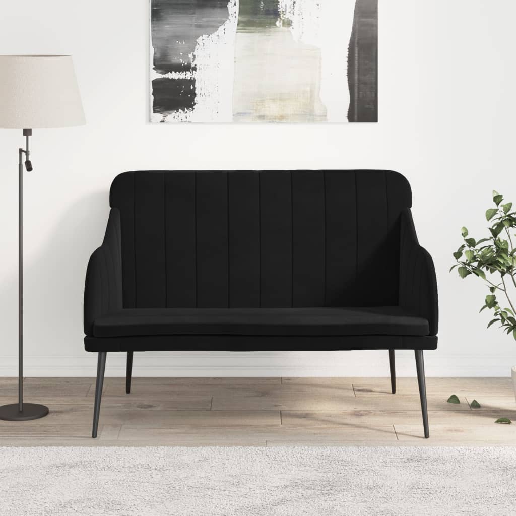 bænk 110x76x80 cm velour sort