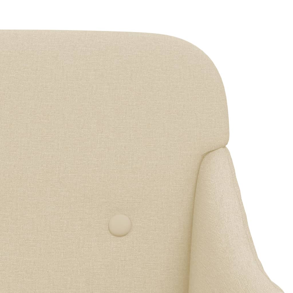 bænk 110x76x80 cm stof cremefarvet