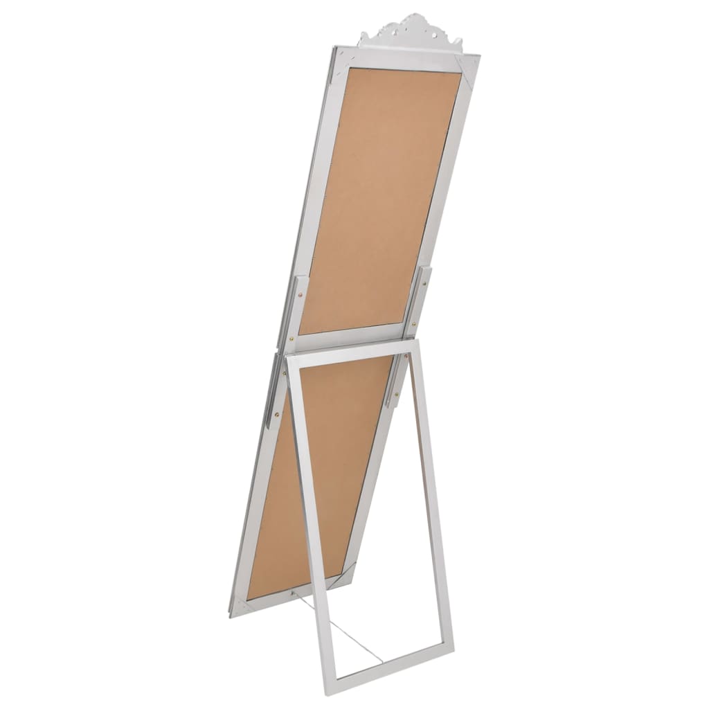 fritstående spejl 45x180 cm sølvfarvet