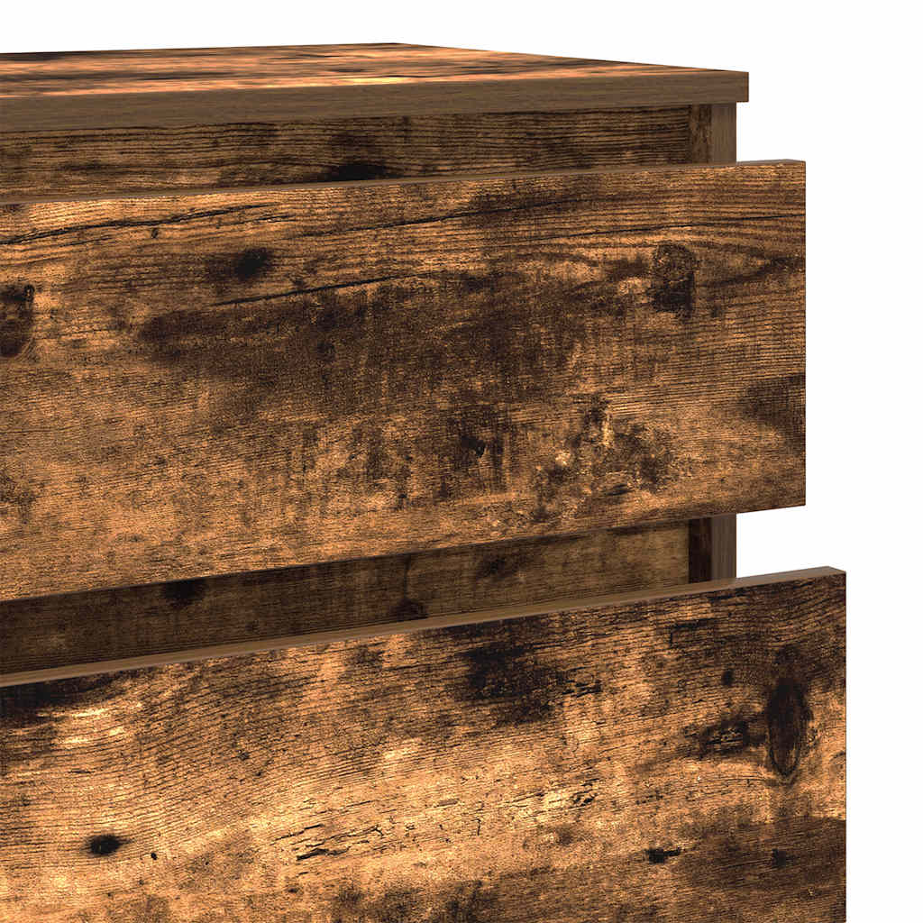 kommode 60x36x103 cm konstrueret træ røget egetræsfarve