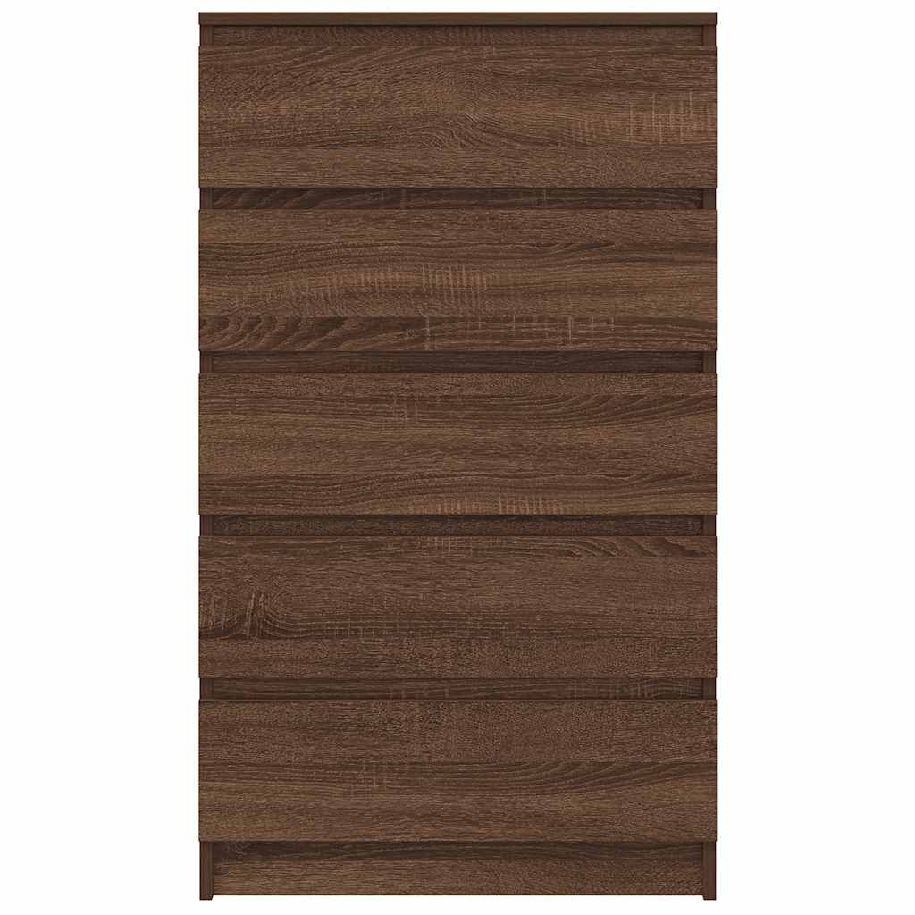 kommode 60x36x103 cm konstrueret træ brun egetræsfarve