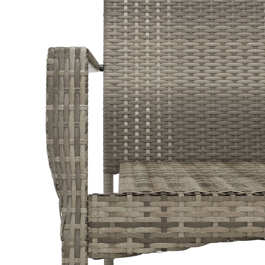 havestole med hynder 4 stk. polyrattan grå