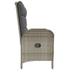 havebænk med lænefunktion og hynder 107 cm polyrattan grå