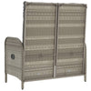havebænk med lænefunktion og hynder 107 cm polyrattan grå