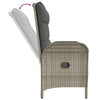 havebænk med lænefunktion og hynder 107 cm polyrattan grå