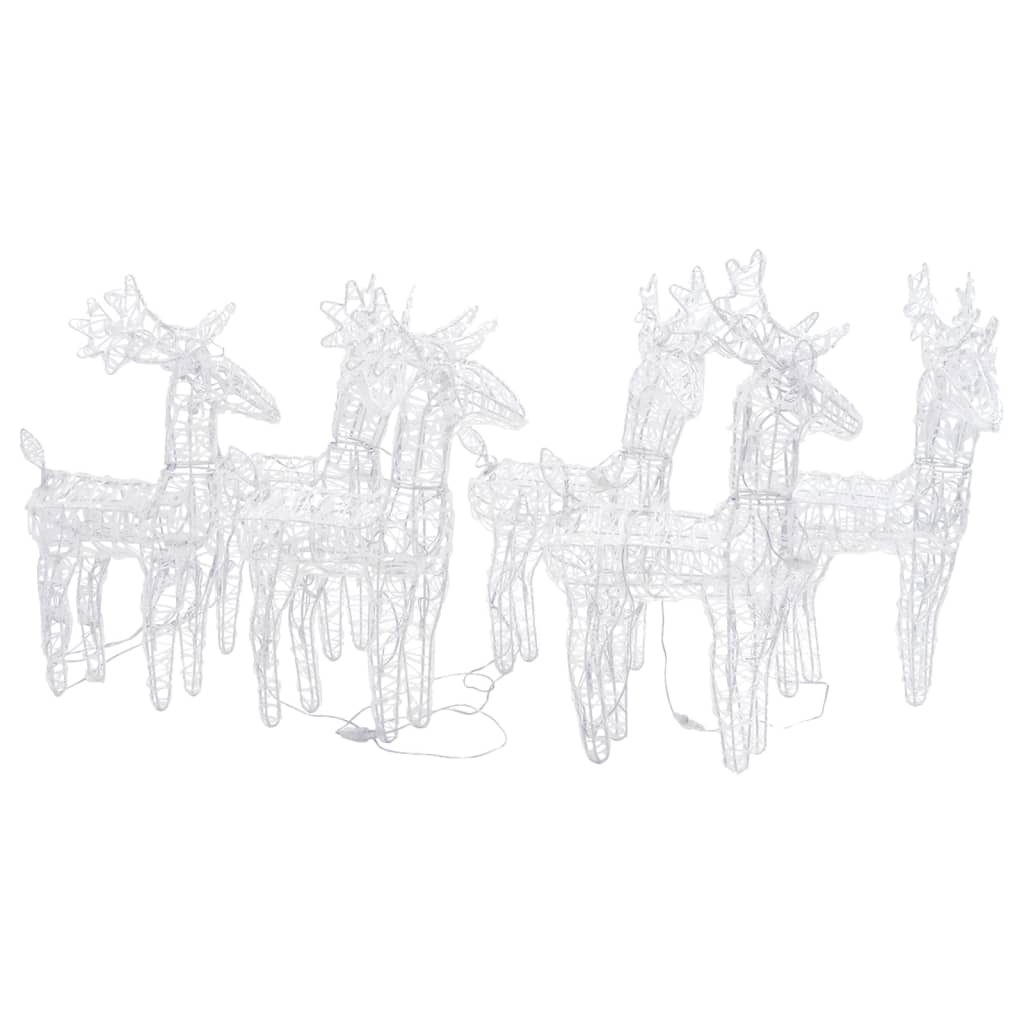 julerensdyr 6 stk. 240 LED'er akryl flerfarvet lys