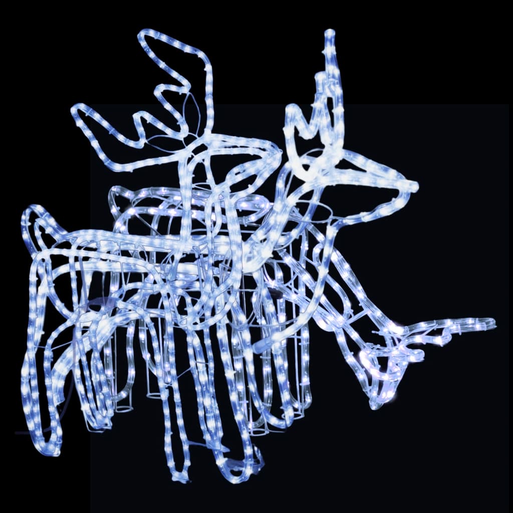 julerensdyr 3 stk. koldt hvidt lys