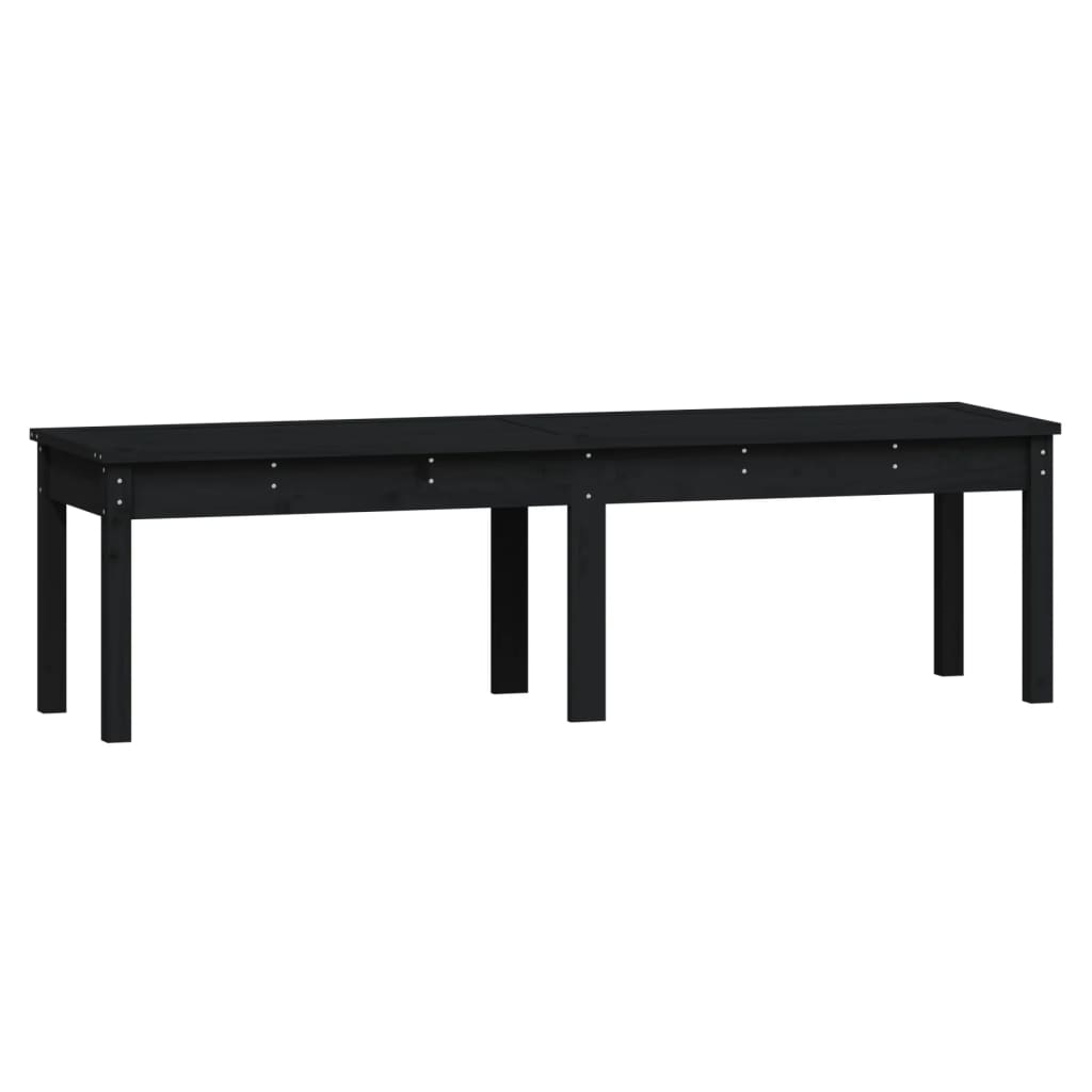 2-personers havebænk 159,5x44x45 cm massivt fyrretræ sort