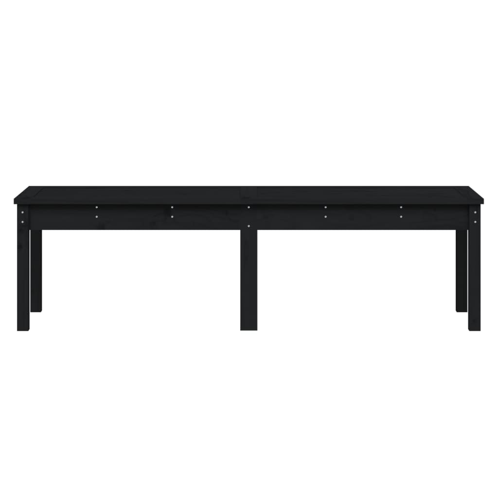 2-personers havebænk 159,5x44x45 cm massivt fyrretræ sort