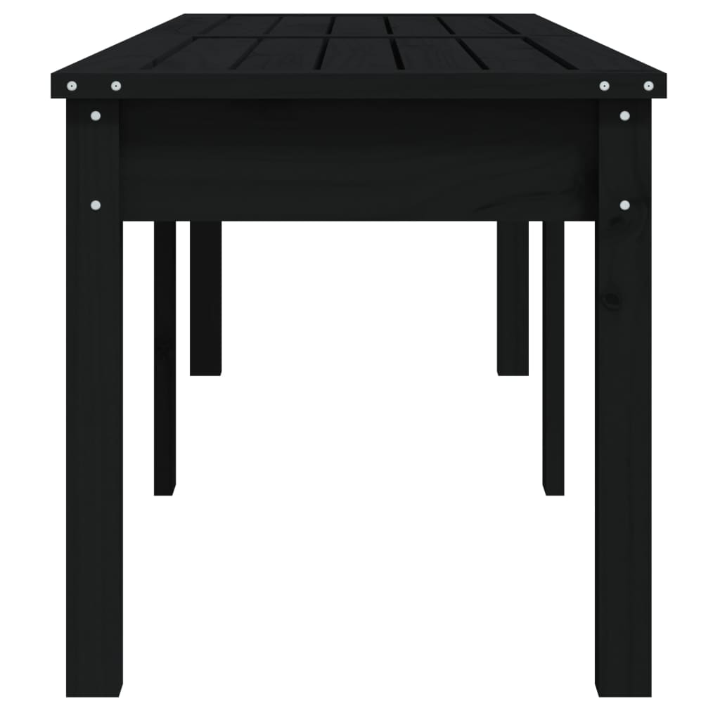 2-personers havebænk 159,5x44x45 cm massivt fyrretræ sort