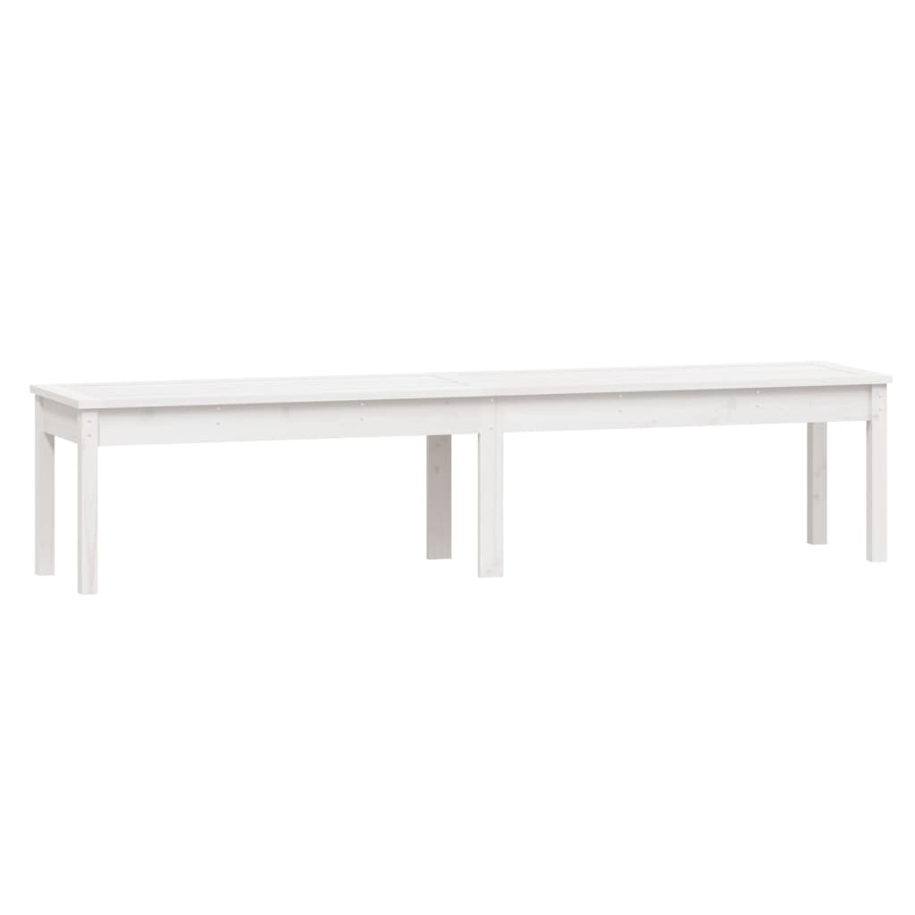 2-personers havebænk 203,5x44x45 cm massivt fyrretræ hvid
