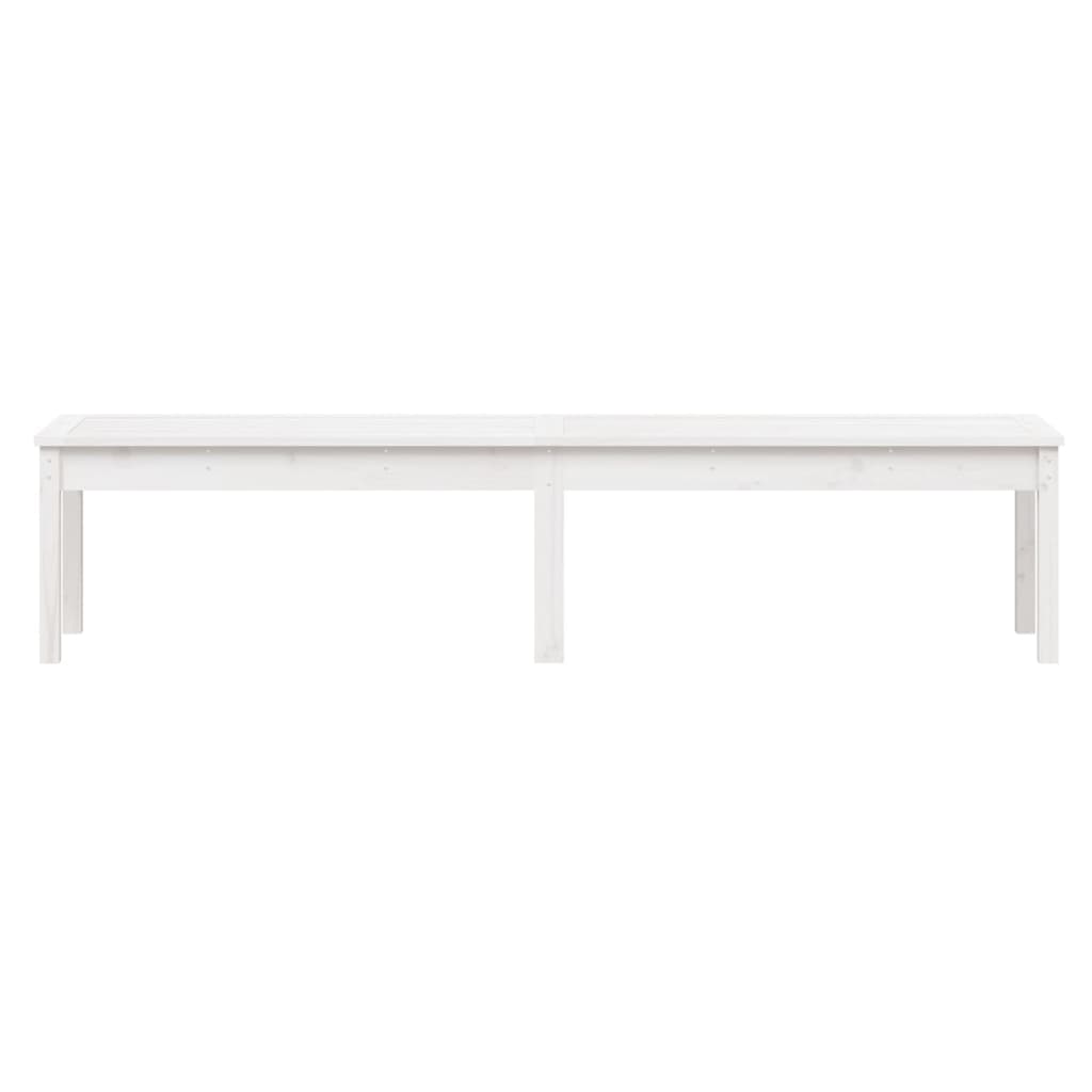 2-personers havebænk 203,5x44x45 cm massivt fyrretræ hvid