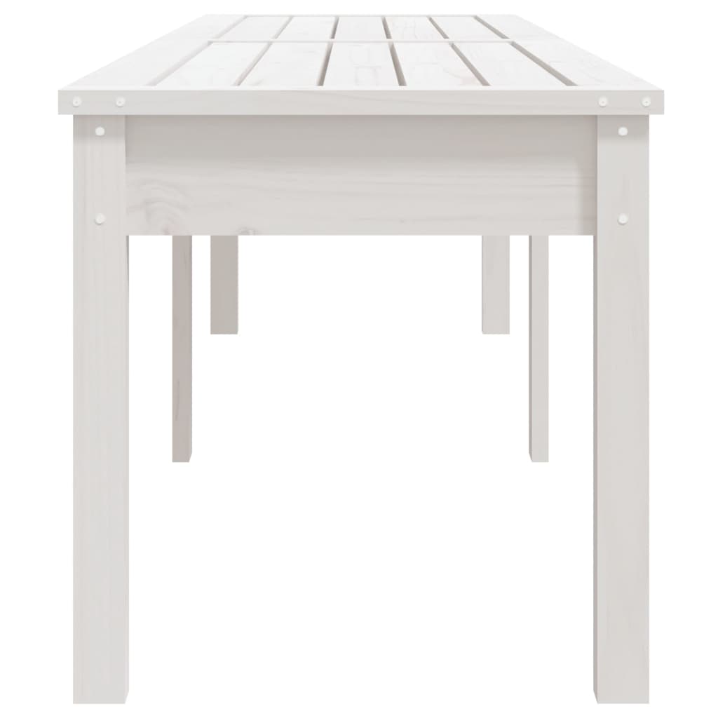 2-personers havebænk 203,5x44x45 cm massivt fyrretræ hvid