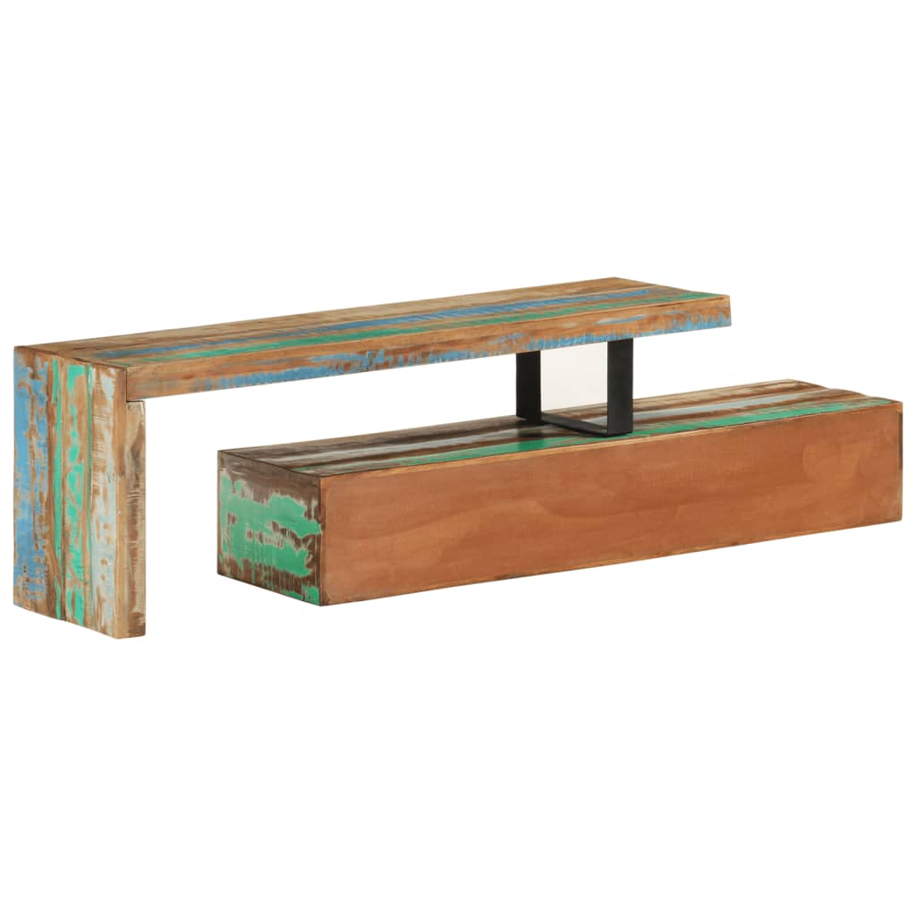 TV-bord (118-200) x 30 x 40 cm massivt genbrugstræ