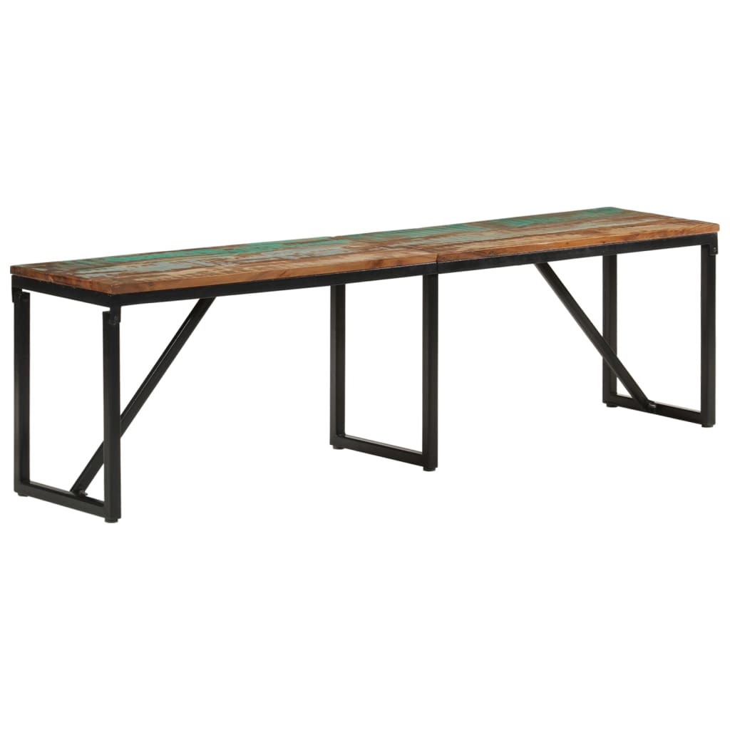 bænk 160x35x46 cm massivt genbrugstræ