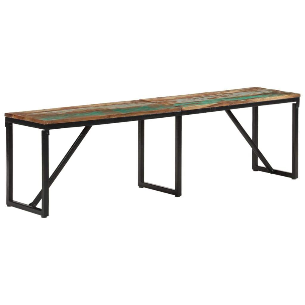 bænk 160x35x46 cm massivt genbrugstræ