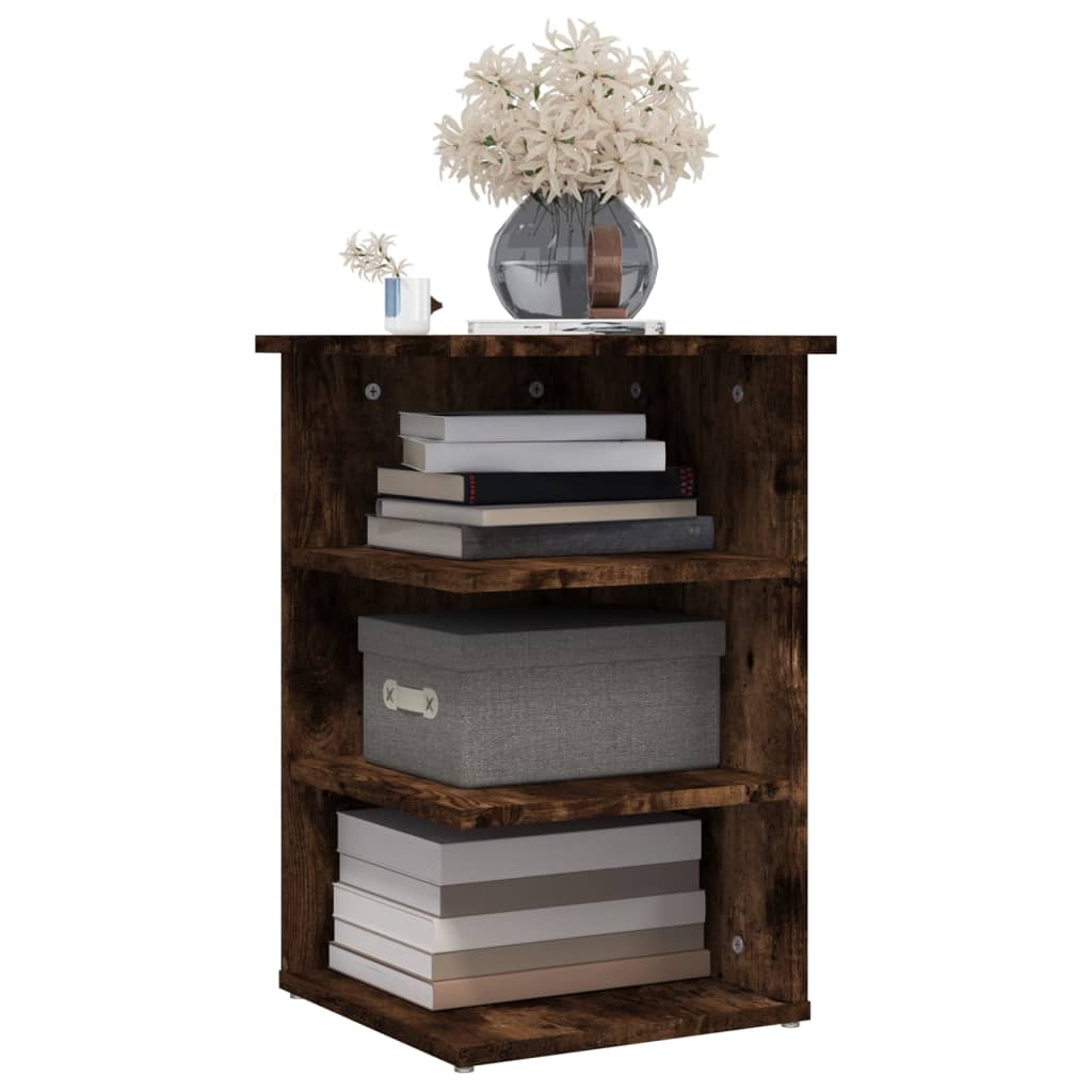 sideskab 35x35x55 cm konstrueret træ røget egetræsfarve