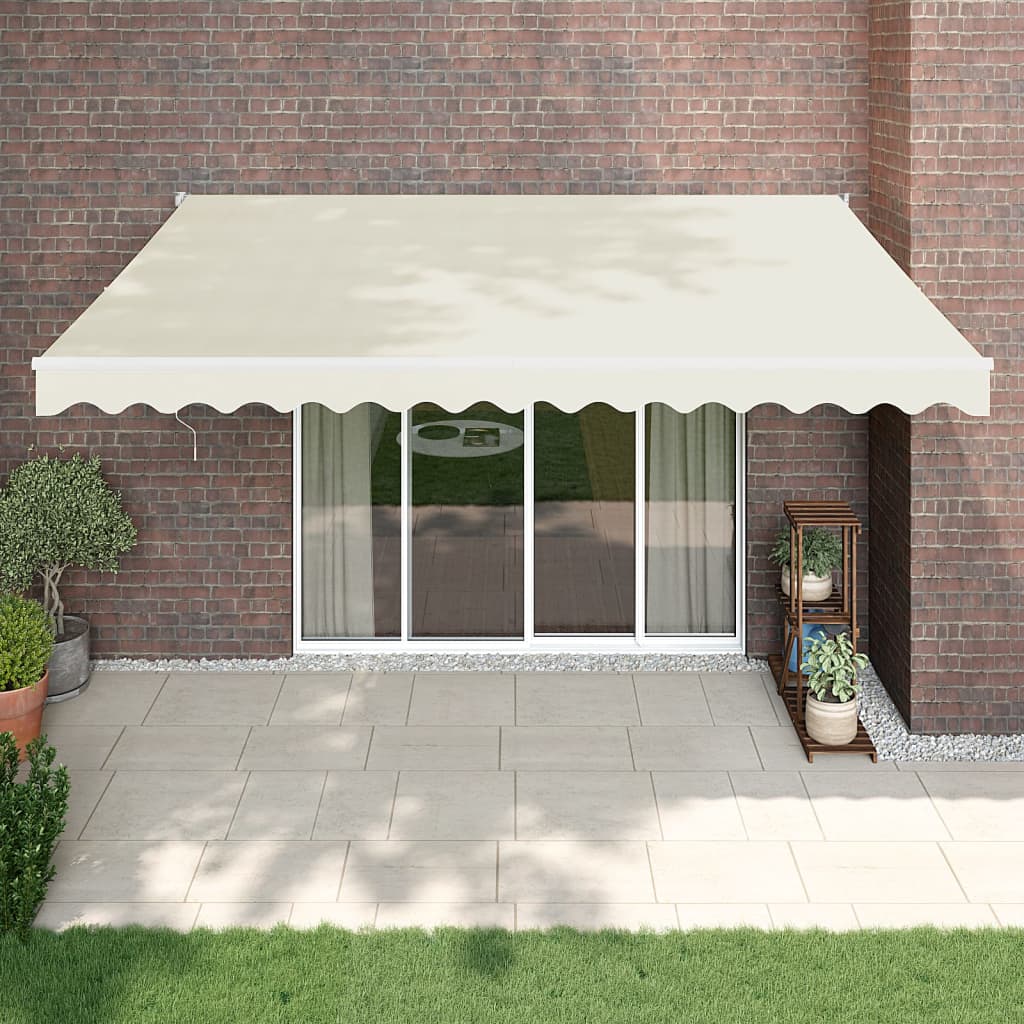 foldemarkise manuel betjening 4x3 m stof aluminium creme