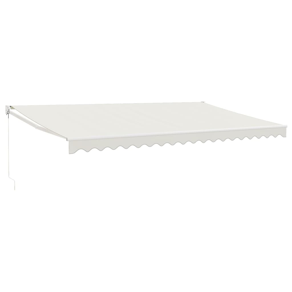 foldemarkise manuel betjening 5x3 m stof aluminium creme