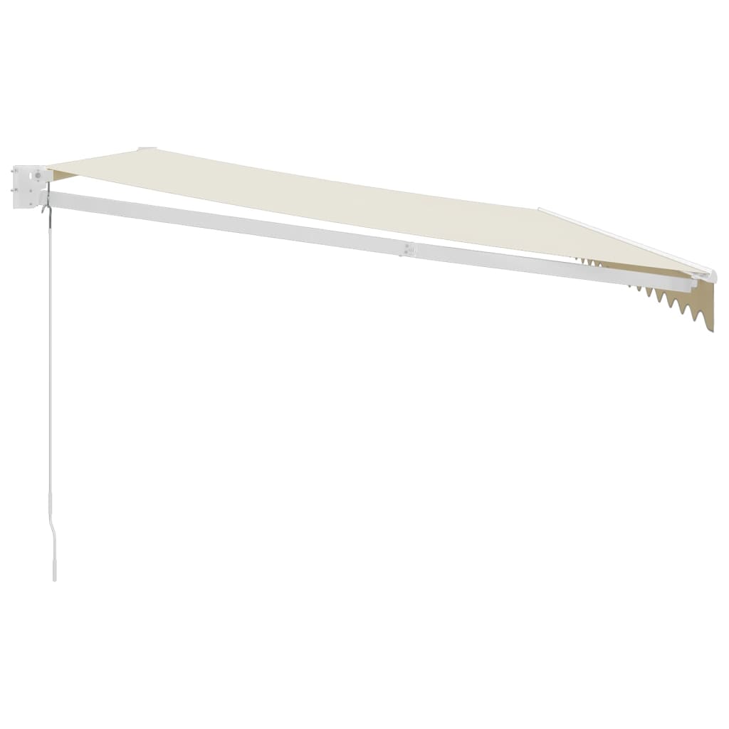 foldemarkise manuel betjening 5x3 m stof aluminium creme