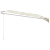 foldemarkise manuel betjening 5x3 m stof aluminium creme