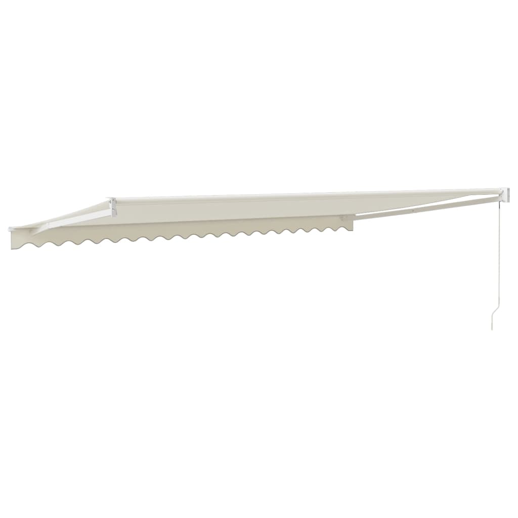 foldemarkise manuel betjening 5x3 m stof aluminium creme