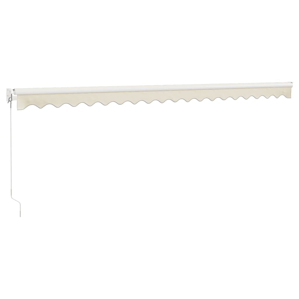 foldemarkise manuel betjening 5x3 m stof aluminium creme