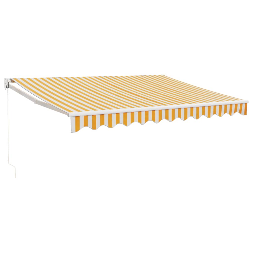 foldemarkise manuel betjening 3x2,5 m stof aluminium gul hvid