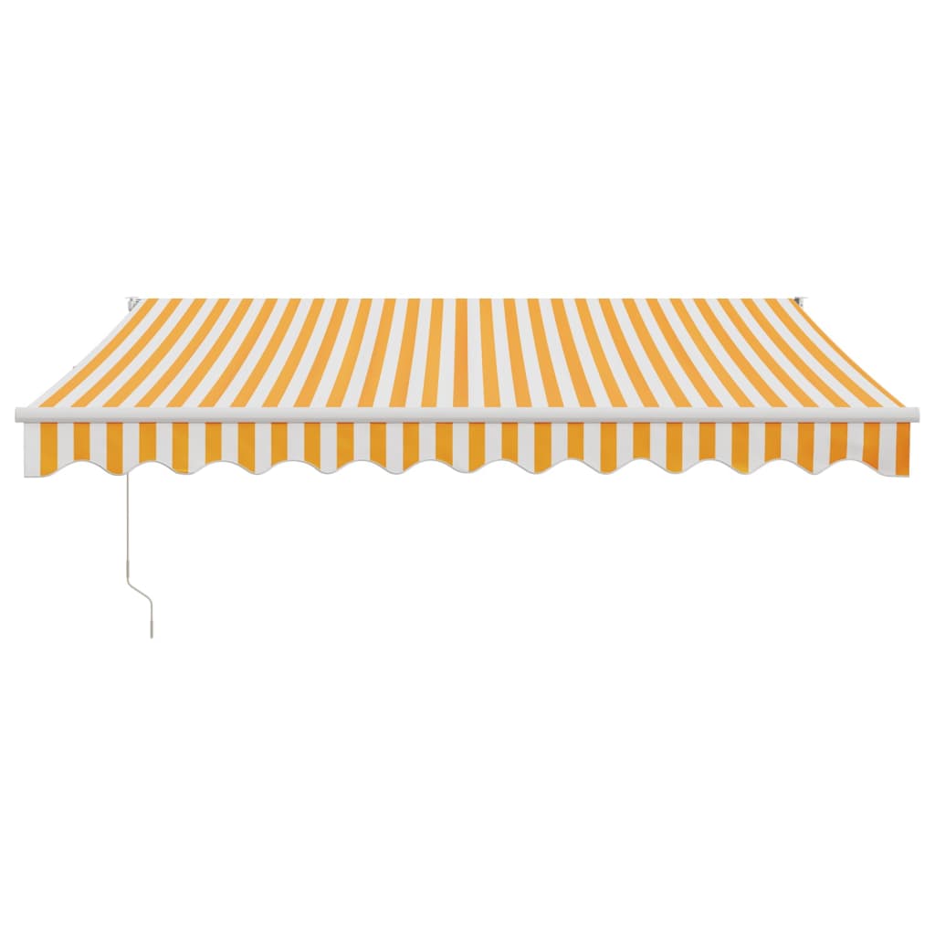 foldemarkise manuel betjening 3x2,5 m stof aluminium gul hvid